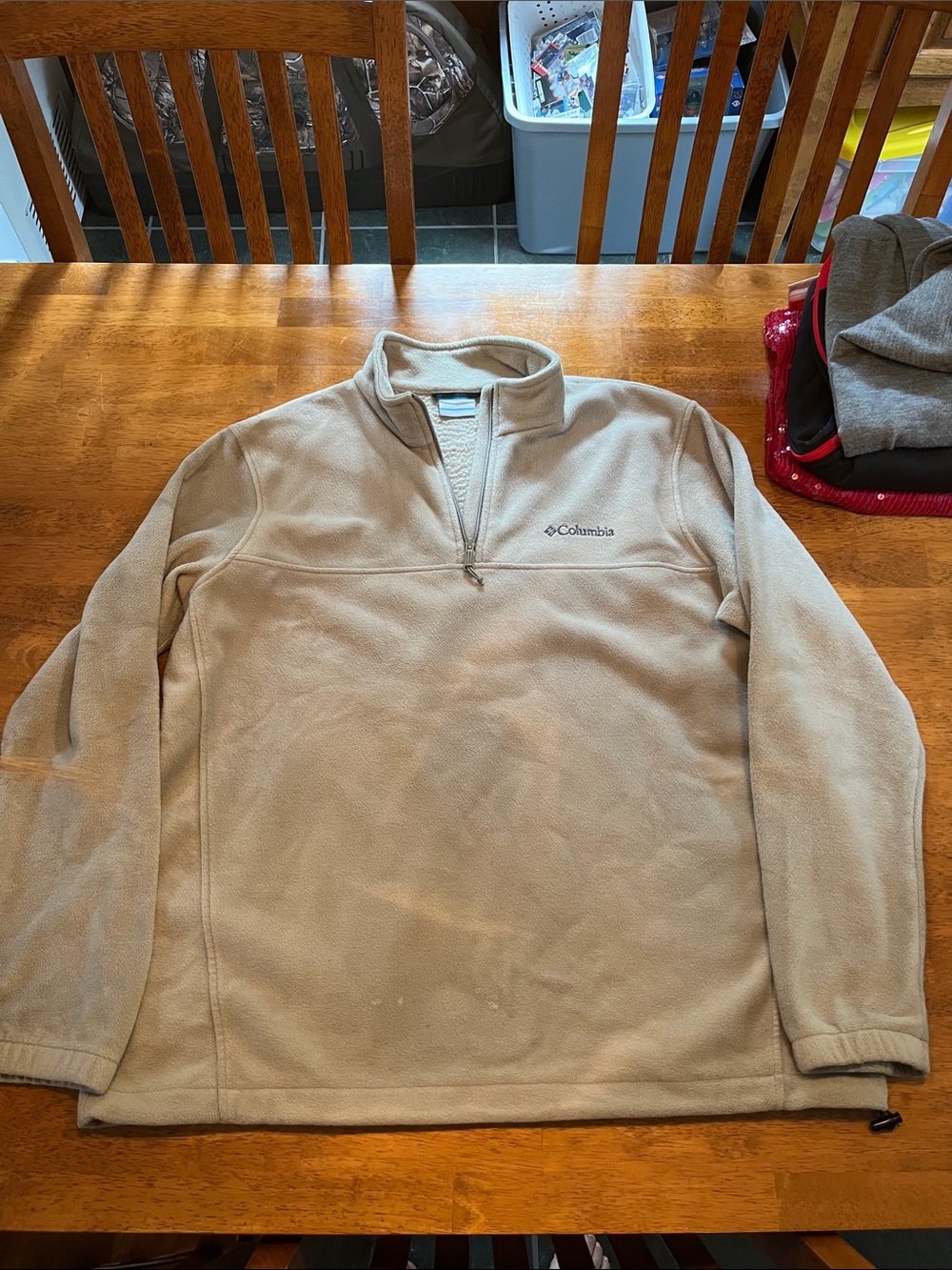 Columbia Beige Quarter-Zip Fleece Pullover
